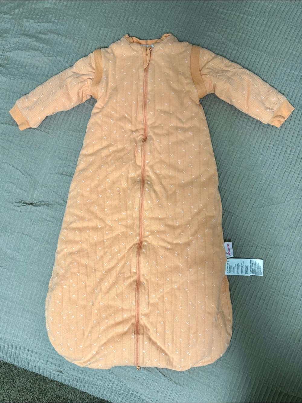 Orange Baby Sleep Sack Pajamas with Removable Sleeves - Soft Zippered Sleep Bag